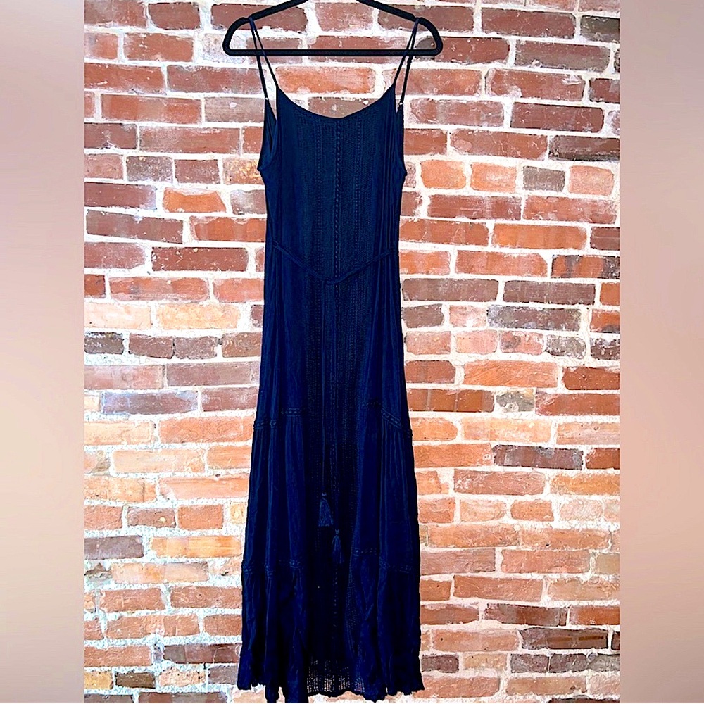 Fashion on Earth Women’s Maxi Dark Blue Sleeveless Dress size MD - Picture 4 of 6